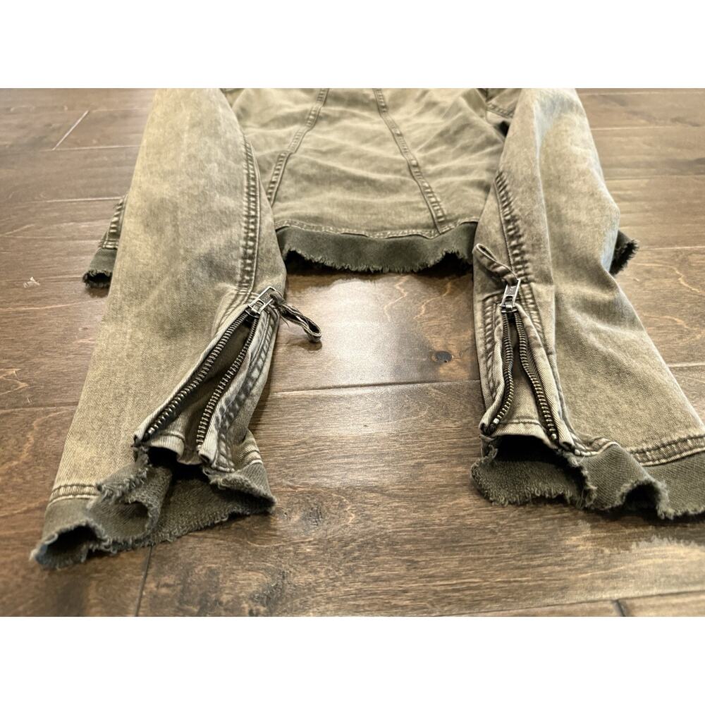 Free People Womens Collapsing Twill Military Raw Hem Snap On Jacket Size XS - Picture 4 of 10